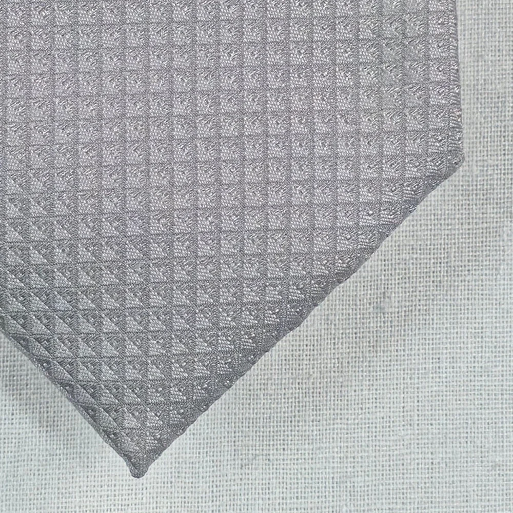 Alfani Mens Tie One Size Silver Windhill Solid Textured Necktie Quiet Luxury NWT